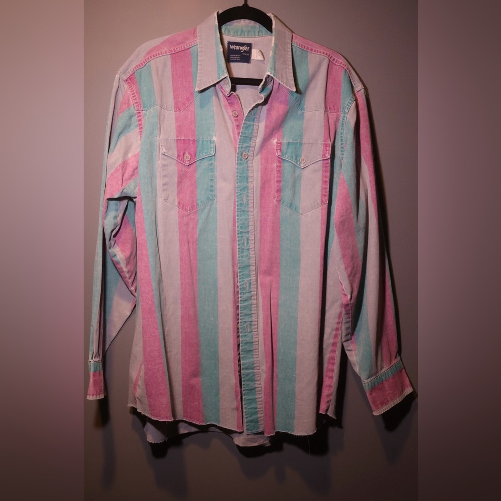 Vintage Wrangler Striped Button Up Shirt
